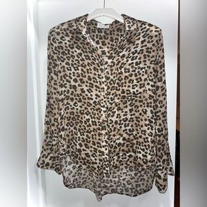 Bella Dahl Sheer Leopard Blouse